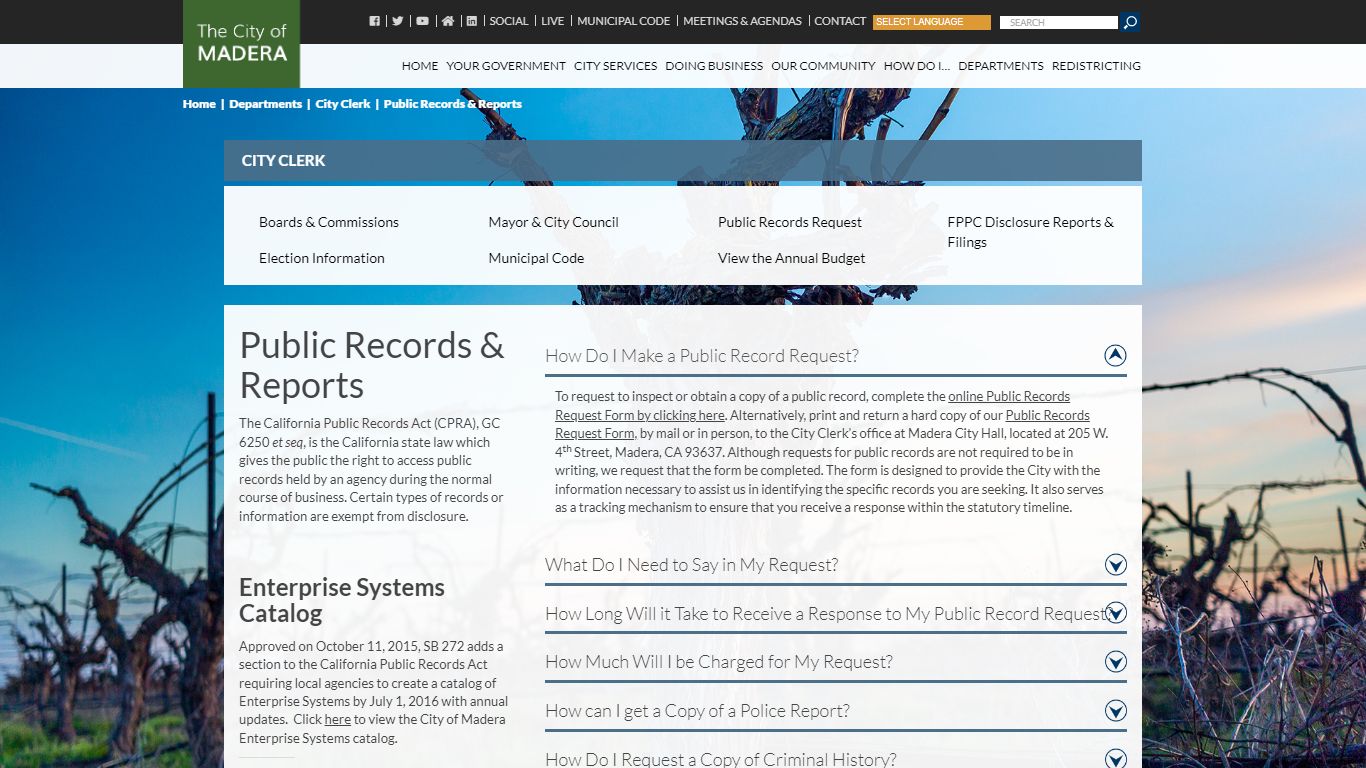 Public Records & Reports - City of Madera